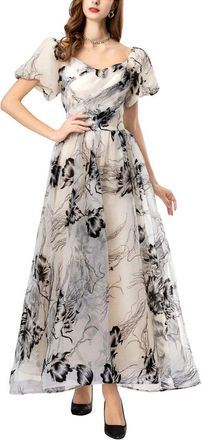 Burryco Burryco White Printed Maxi Dress