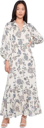 Vince Camuto V-Neck Long Sleeve Maxi Womens Dress Vanilla Ice : LG, Polyester