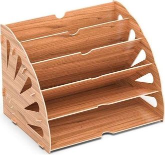 OEM Organizador De Escritorio De Madera A-rapanda, Caja De Almacenamiento Para Cartas, Papeles A4 Y Documentos