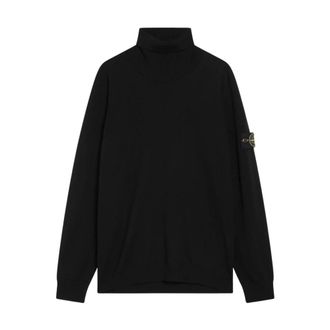 Stone Island Maglia dolcevita - Heren - Coltruien - Zwart - M - Wol - Truien & Vesten