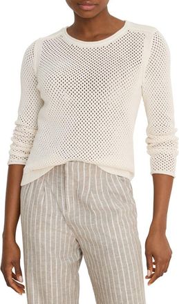 Nic+Zoe Breezeway Open Knit Cotton Blend Sweater in Classic Cream at Nordstrom, Size Xx-Large
