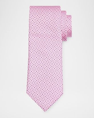 Ermenegildo Zegna Men & apos;s Lattice-Print Silk Tie