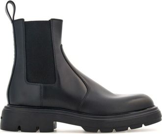 Ferragamo logo-debossed leather boots - women - CALFSKIN/Elastane - 5.5 - Black
