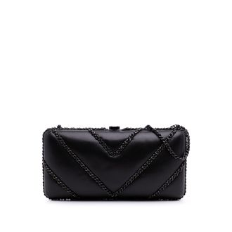 Chanel Klein leren clutch met kettingdetail