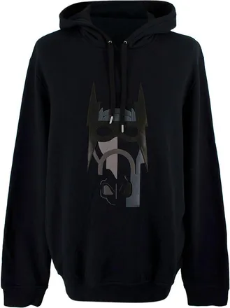 Herm&egrave;s Dark Navy Hoodie with Leather Detail Size XL