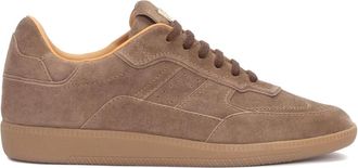 Kazar Su&egrave;de sneakers met stiksels en perforaties - Dames - Sneakers - Bruin - 37 EU - Su&egrave;de - Schoenen