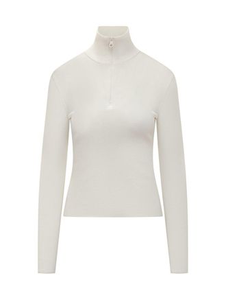 Courrèges Courrèges White Turtleneck With Zipper