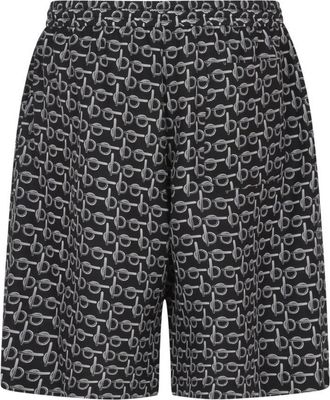 Burberry Monogram B Print Silk Shorts, Size Medium