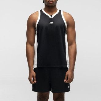 New Balance Mens Basketball Performance Jersey in Black Mesh, size X-Large
