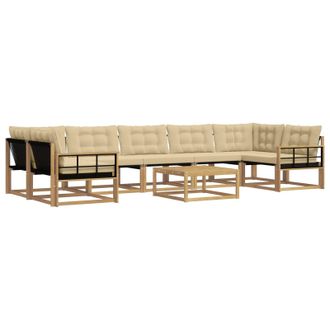 vidaXL Conjunto De Sof&aacute;s De Exterior 8 Pcs Y Beige 79 X 79 X 37 Cm Vidaxl