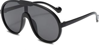 Generic Trendy Men And Women Large Frame Outdoor Commuter Sunglasses Sports(Black)