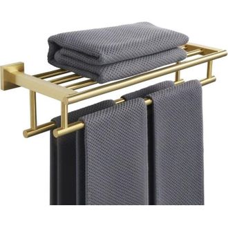 OEM Toallero De 40 Cm Con Dos Soportes De Pared Para Toallas, Acabado En Acero Inoxidable Sus 304 Cepillado Color Oro