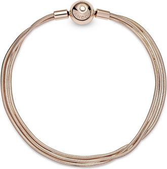 Pandora Womens Multi Snake Chain Bracelet In Rose Gold