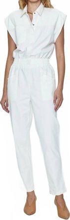 Pistola Denim Rosie Cinched Waist Jumpsuit In Porcelain