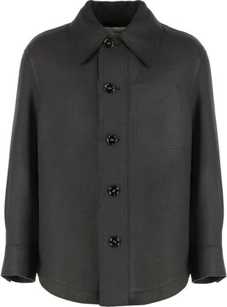 Ami Jas in wolgabardine - Dames - Zomerjassen - Grijs - S - Wol - Jassen