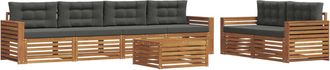 vidaXL Conjunto De Sof&aacute;s De Exterior 7 Uds. Natural Y Antracita Vidaxl