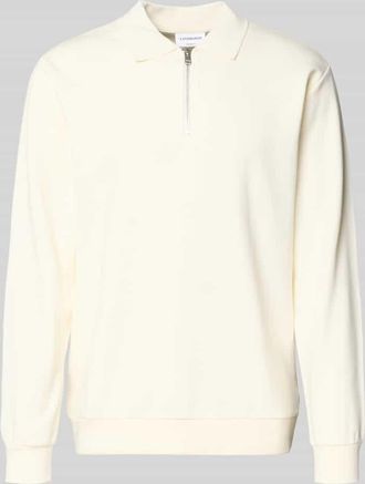 Lindbergh Lindbergh Sweatshirt mit Polokragen und Rei&szlig;verschluss in Weiss, Gr&ouml;&szlig;e XXXL