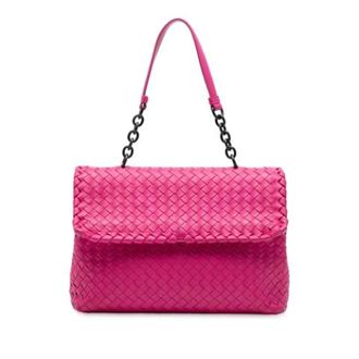 Bottega Veneta Pre-owned Intrecciato Olimpia Schoudertas - Dames - Pre-owned - Roze - Maat: ONE Size Leer