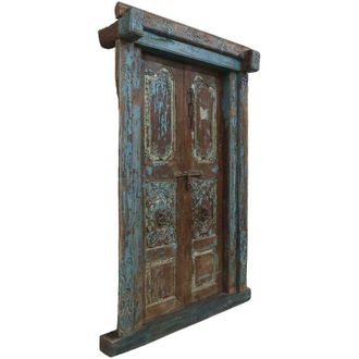 Wanderlust Deco Puerta De Madera Marron 142x27x218h Cm