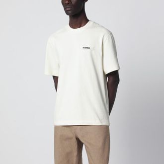 Jacquemus Beige T-shirt with Gros Grain logo