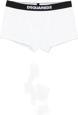 Dsquared2 Witte Boxershorts met Logo Elastische Tailleband - Heren - Onderbroek - Wit - L - Ondergoed