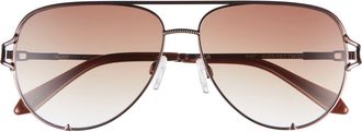 Quay High Key Twist 60mm Gradient Aviator Sunglasses in Chocolate/sepia at Nordstrom
