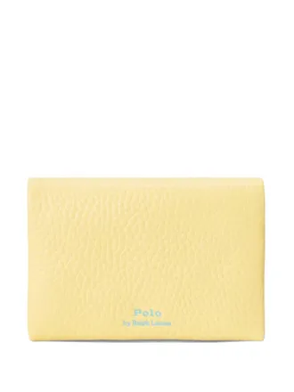 Polo Ralph Lauren logo-print wallet - women - Leather/Cotton/Leather - One Size - Yellow
