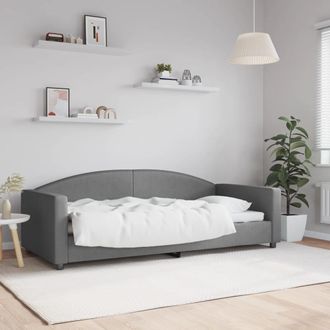 vidaXL Sof&aacute; Cama Sin Colch&oacute;n Tela Gris Oscuro 90x200 Cm Vidaxl