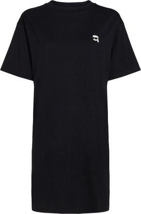 Karl Lagerfeld Ikon appliqu&eacute;-detail T-shirt - women - Organic Cotton - S - Black