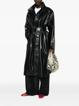 Frankie Shop Faux-Leather Trench Coat - Black