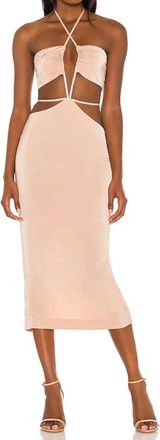 h:ours Enza Midi Dress In Champagne