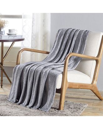 Luxury Home Embossed Scroll Throw Blanket