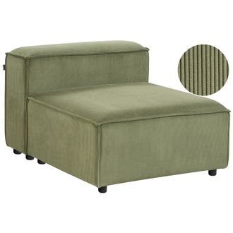 Beliani Sill&oacute;n Modular Moderno Tapizado Secci&oacute;n 1 Plaza Elemento Modular De Sof&aacute; Asiento Patas Negras Pana Verde Ardal