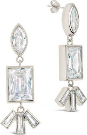 Sterling Forever Bella Cubic Zirconia Drop Earrings in Silver at Nordstrom Rack