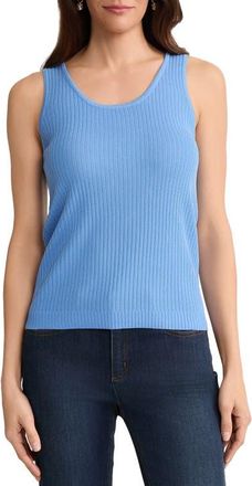 Jones New York Scoop Neck Rib Sweater Tank in Blue Horizon at Nordstrom, Size X-Small