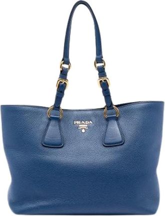 Prada Pre-owned Tote Bags, female, Blue, Size: ONE SIZE Pre-owned Tote Bag