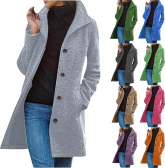 Generic plus+size+fashion+women, Trench Coats for Women UK, Womens Winter Single Breasted Wool Blend Jackets Casual Lapel Long Sleeve Longline Overcoat Ladies