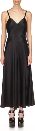 Marina Moscone Satin Swing Dress In Black