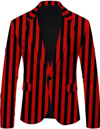 Generic Mens White Tuxedo Jackets | Mens Jackets Smart Casual Blazer Regular Fit Suit Jacket Striped Dinner Jacket Steampunk Wind Formal Jackets Stylish And V