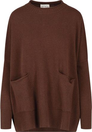 Maryya Brown Virgin Wool and Cashmere Knit Sweater