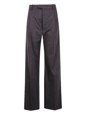 Carven pleat-detail trousers - women - Wool - 40 - N811 OAK MELANGE