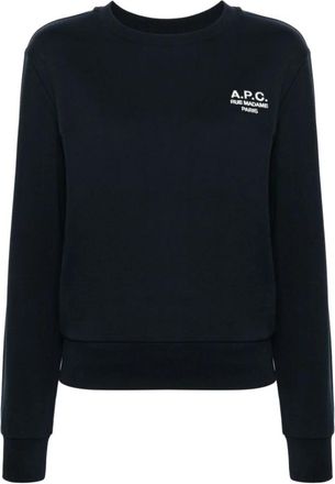 A.P.C. Geborduurde Rue Madame Sweatshirt - Dames - Sweatshirts - Blauw - XS - Hoodies & sweatvesten