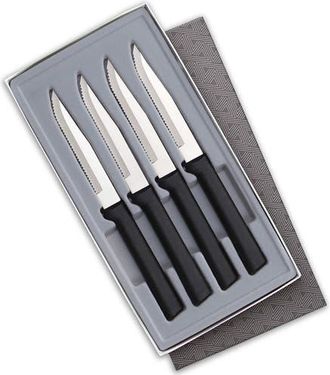 Rada 4 Piece Serrated Steak Knife Set with Gift Box in Black at Nordstrom