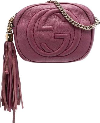 Gucci Pre-owned Cross Body Bags, female, Pink, Size: ONE SIZE Pre-owned Leather Shoulder Bag