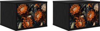 vidaXL Mesita De Noche De Pared Lochem 2 Uds. Roble Negro Vidaxl