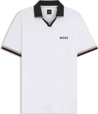 BOSS Active slim-fit polo shirt with signature-stripe details