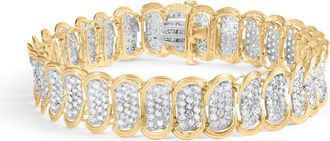House of Brilliance 10k Yellow Gold 5.00 Cttw Diamond Oval Banded Link Bracelet Inches at Nordstrom