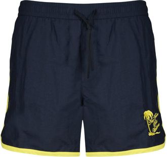 Dr&ocirc;le de Monsieur Short Plage Slogan Palmiers - Heren - Strandmode - Blauw - S - Badmode