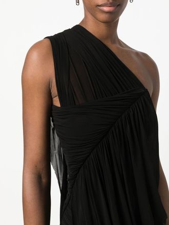 Rick Owens One-Shoulder Draped Dress - Black