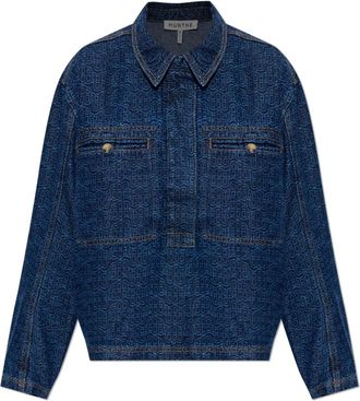 Munthe Ruxa Top - Dames - Spijkeroverhemden - Blauw - S - Denim - Overhemden